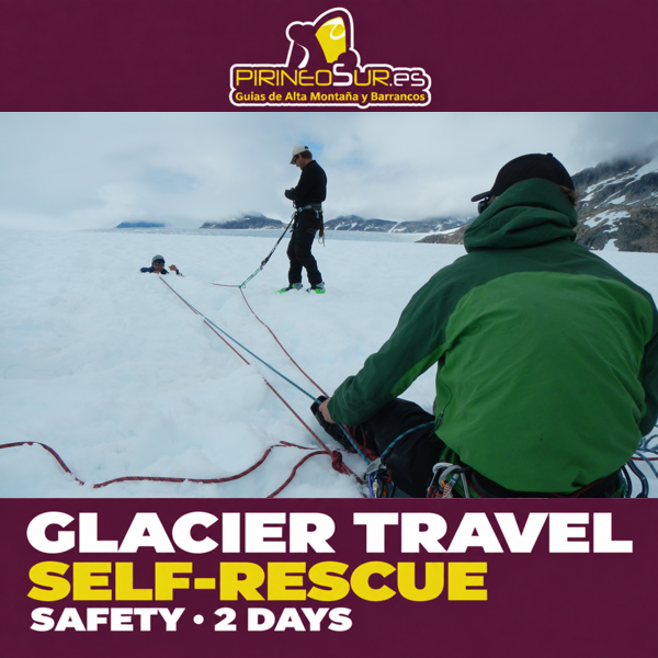 Crevasse-rescue training with a Z-pulley rope system on snow. Glacier Travel and Crevasse Rescue Course · 2 days.